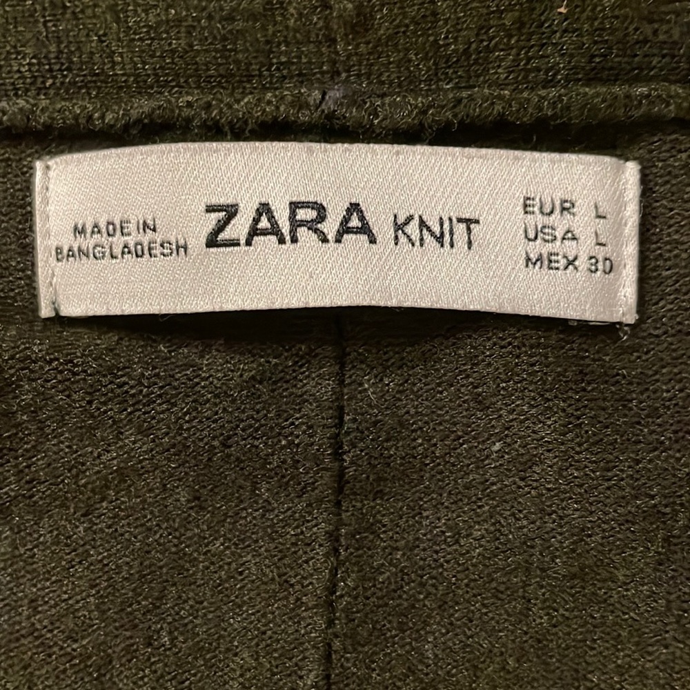 Zara Knit Green Cardigan Sweater Large - Picture 3 of 8